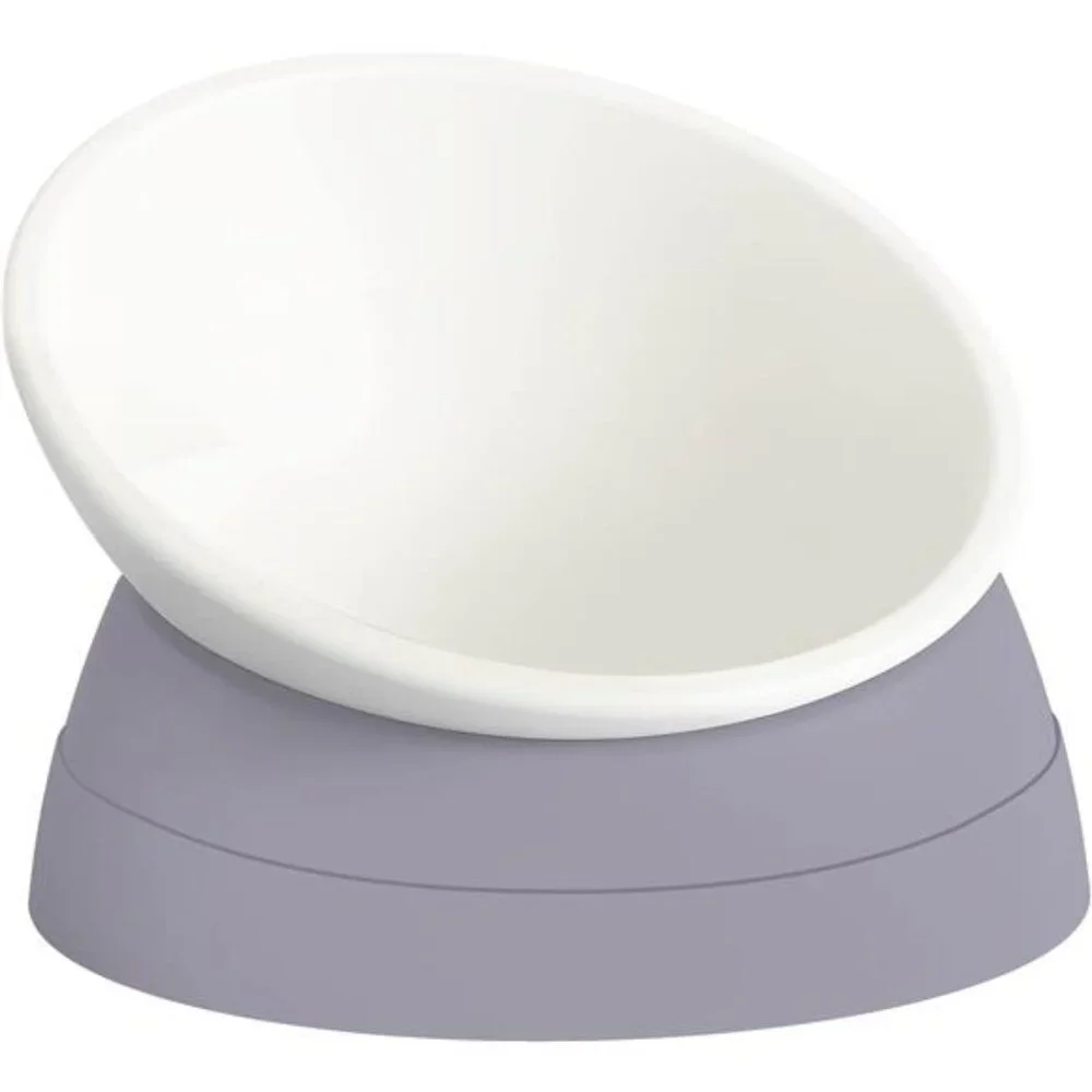 Elevated Cat Food Bowl - Adjustable, Anti-Slip & Anti-Noise,Protects Pet's Spine